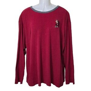 Disney Grumpy Shirt Adult XL Red Embroidered Disney Store Snow White Dwarf